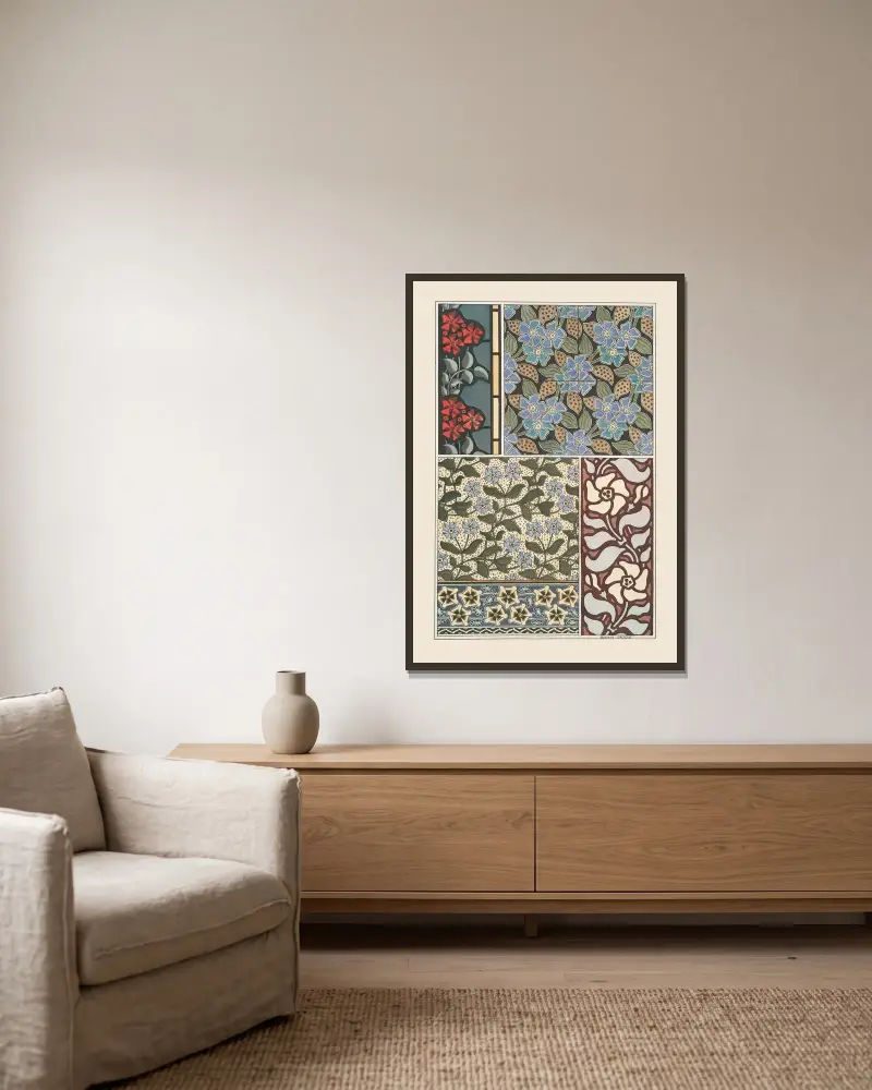 Pervenche 2 von Maurice Pillard Verneuil gerahmt an einer Wand