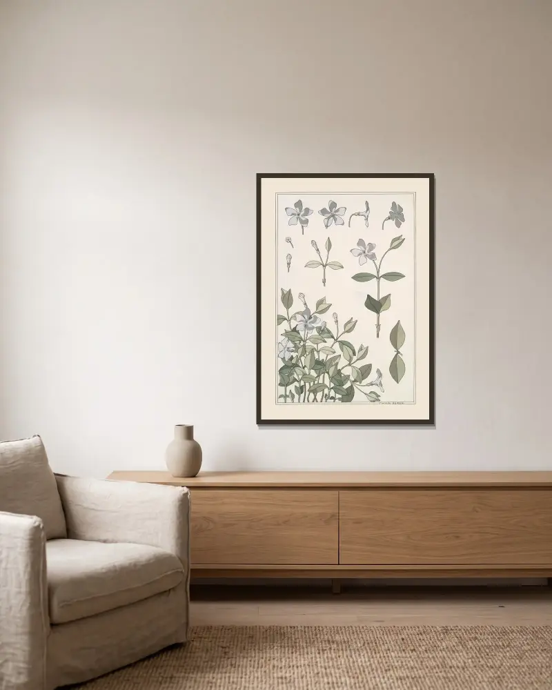 Pervenche von Maurice Pillard Verneuil gerahmt an einer Wand