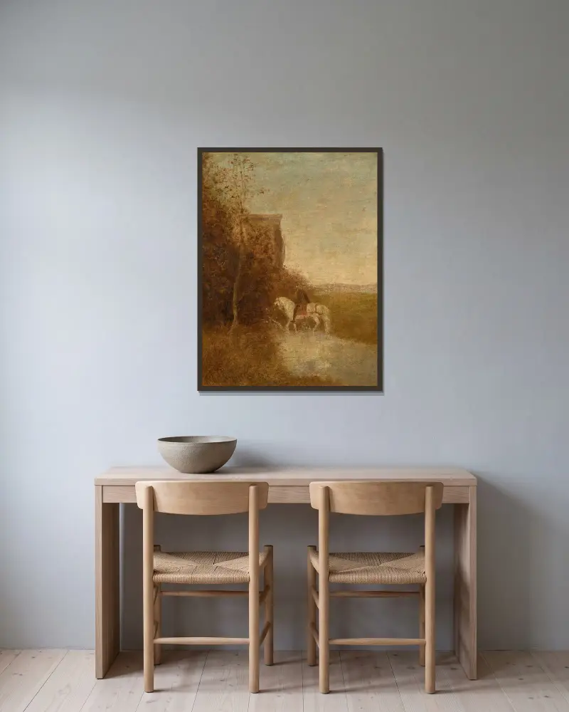 Pielgrzymka dziecka Harolda, Albert Pinkham Ryder w ramie na ścianie