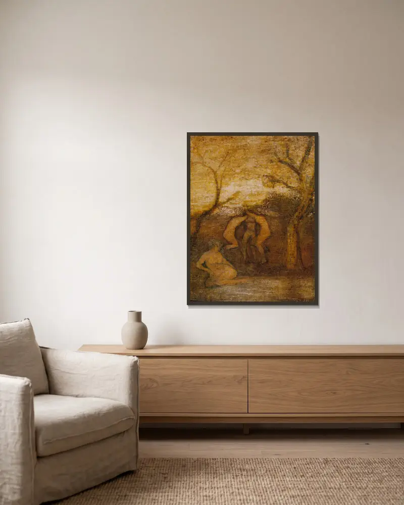 Tančící dryády, Albert Pinkham Ryder v rámu na stěně