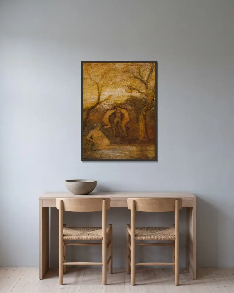 Tančící dryády, Albert Pinkham Ryder v rámu na stěně