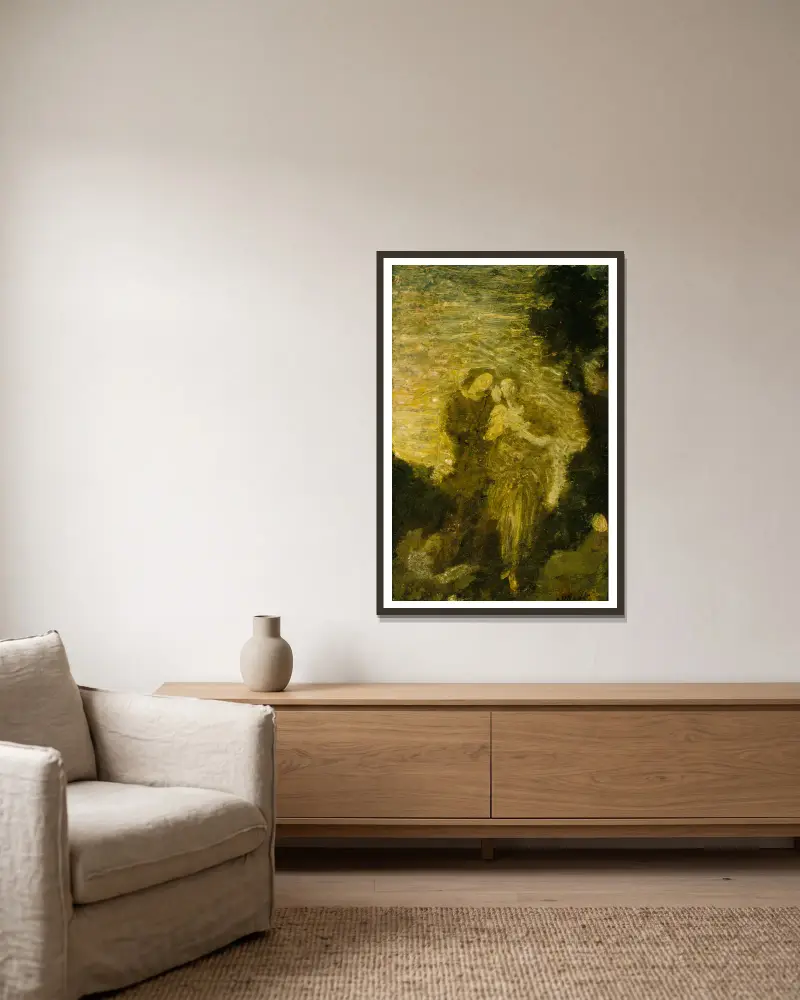 Florizel a Perdita, Albert Pinkham Ryder v rámu na stěně