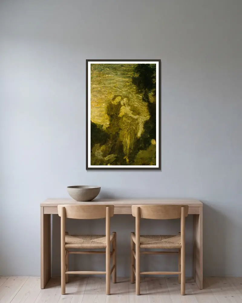 Florizel a Perdita, Albert Pinkham Ryder v rámu na stěně