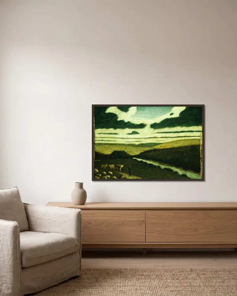 Krajina, Albert Pinkham Ryder v rámu na stěně
