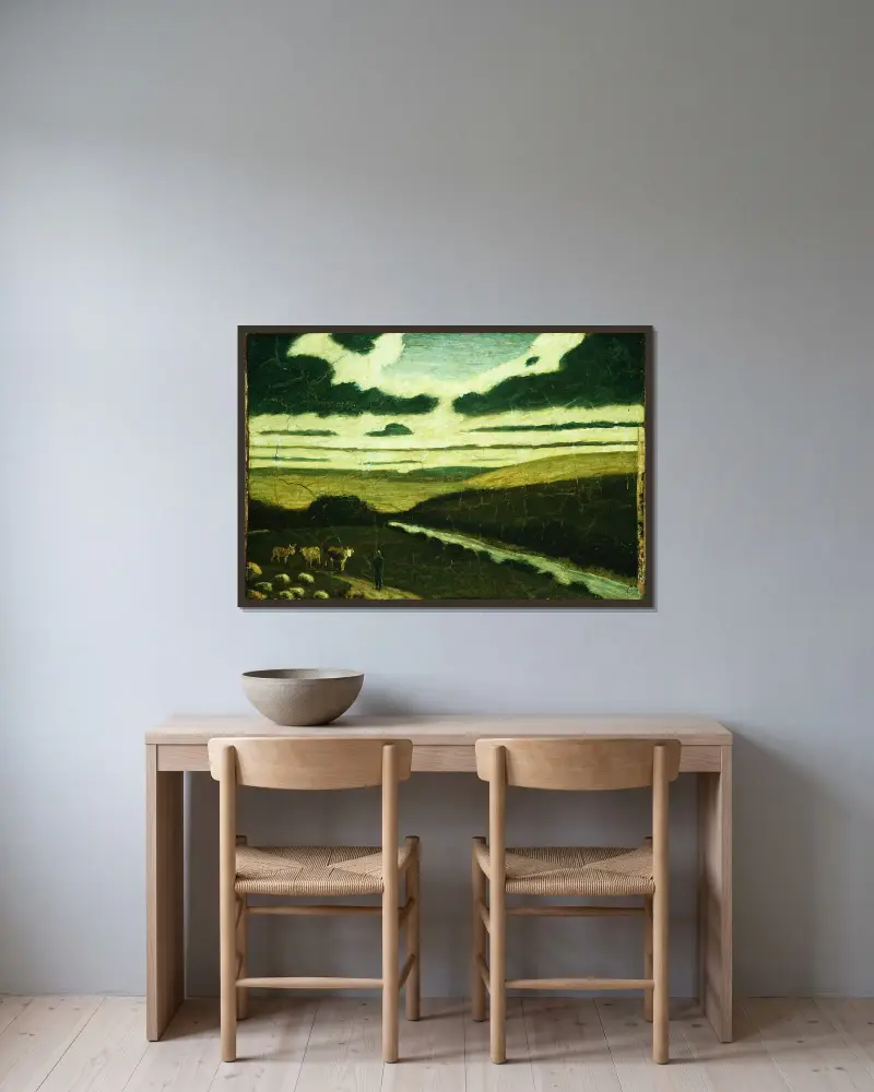 Krajina, Albert Pinkham Ryder v rámu na stěně