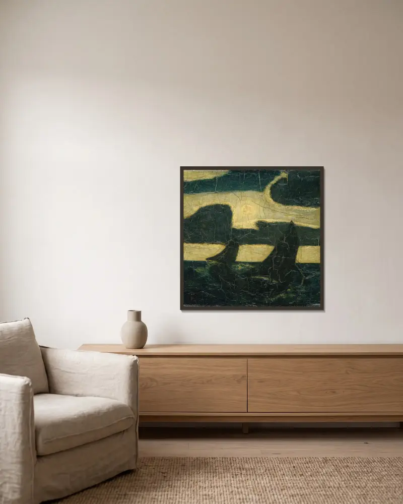 Mondlicht über dem Meer von Albert Pinkham Ryder gerahmt an einer Wand
