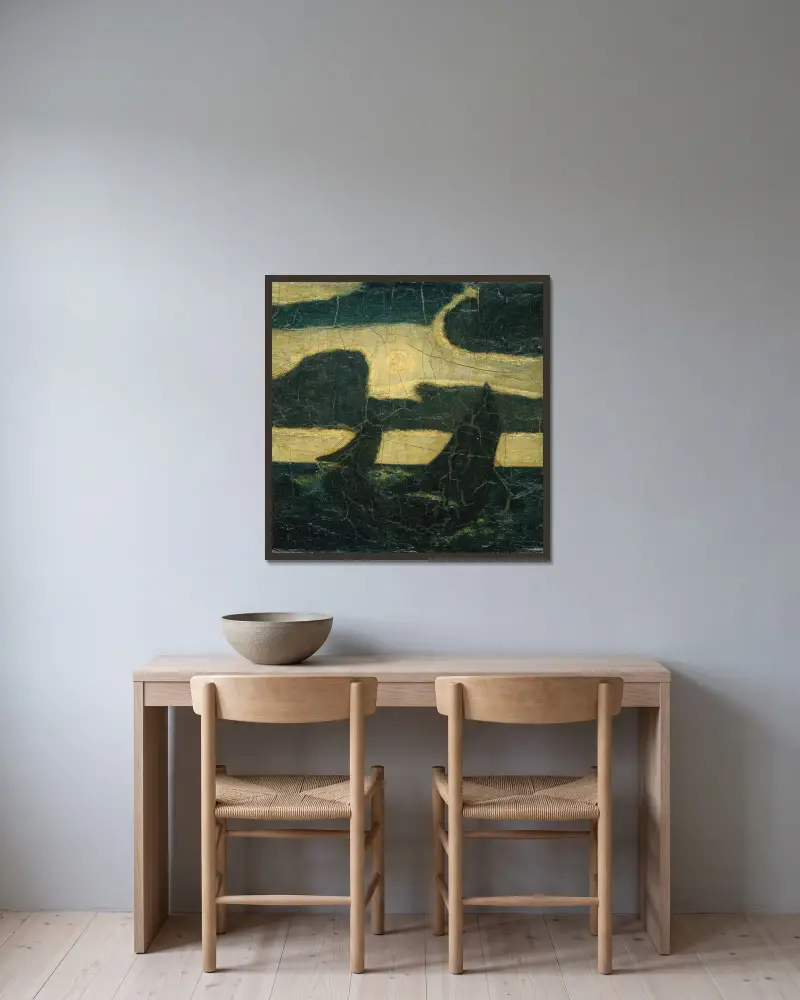 Mondlicht über dem Meer von Albert Pinkham Ryder gerahmt an einer Wand