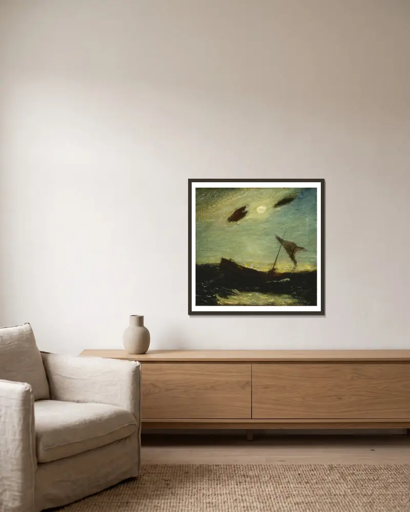 Mondlicht von Albert Pinkham Ryder gerahmt an einer Wand