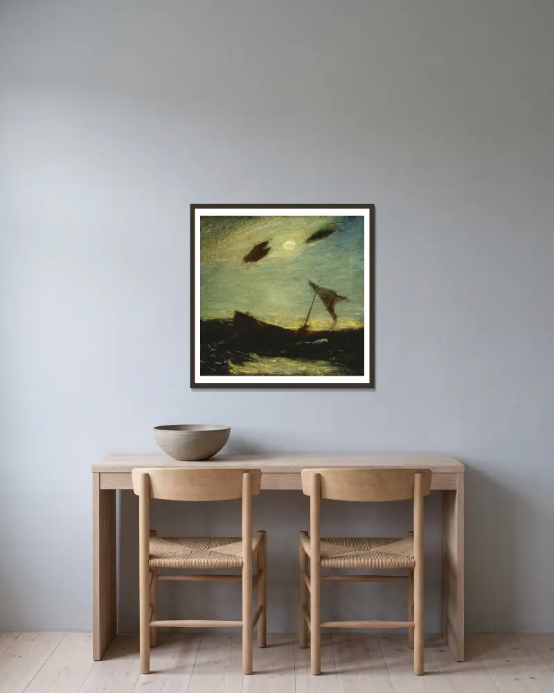 Mondlicht von Albert Pinkham Ryder gerahmt an einer Wand