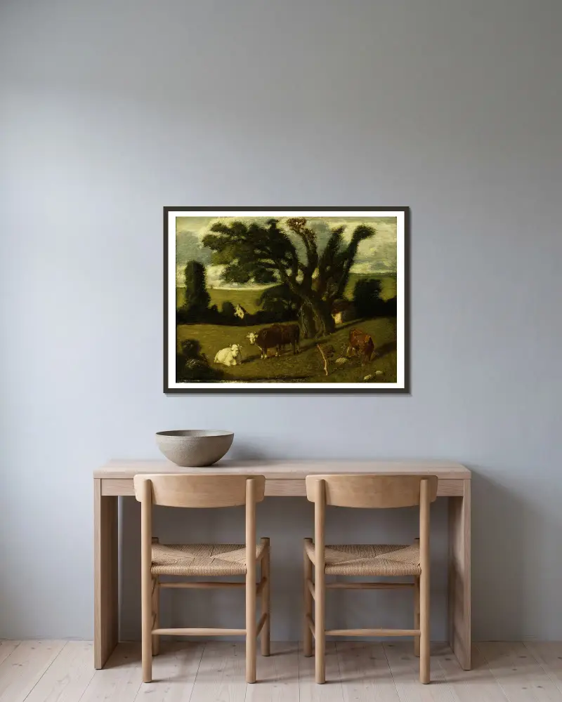 Pastorale Studie von Albert Pinkham Ryder gerahmt an einer Wand