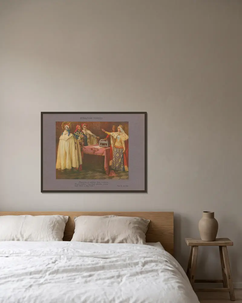 Friedenswächter von Piotr Stachiewicz gerahmt an einer Wand