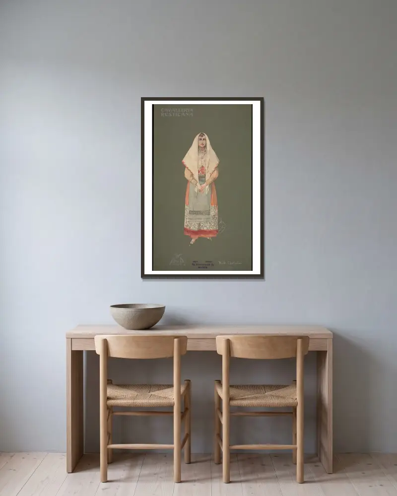Contadina, 1906 – Nr. 3 von Pipein Gamba gerahmt an einer Wand