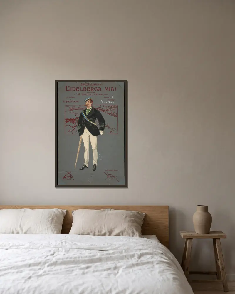 Studenti (atto I), 1907 – Nr. 4, Pipein Gamba v rámu na stěně