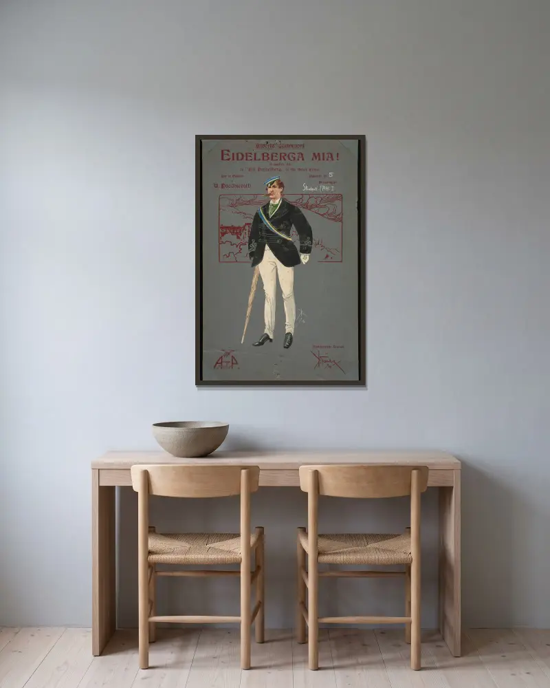 Studenti (atto I), 1907 – Nr. 4, Pipein Gamba v rámu na stěně