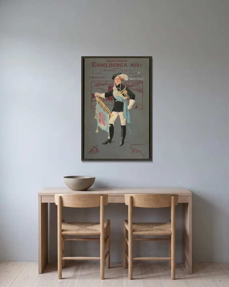 Trombonstudenterna von Pipein Gamba gerahmt an einer Wand