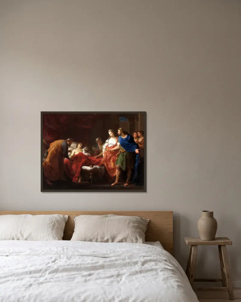 Antiochus und Stratonike von Pompeo Batoni gerahmt an einer Wand