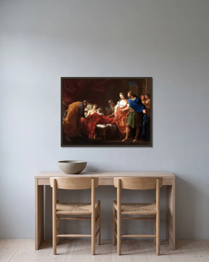 Antiochus und Stratonike von Pompeo Batoni gerahmt an einer Wand