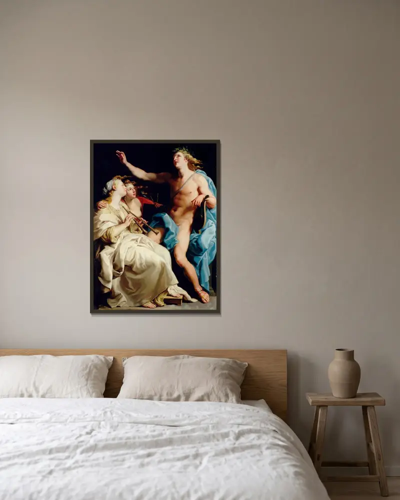 Apollón a dvě múzy, Pompeo Batoni v rámu na stěně