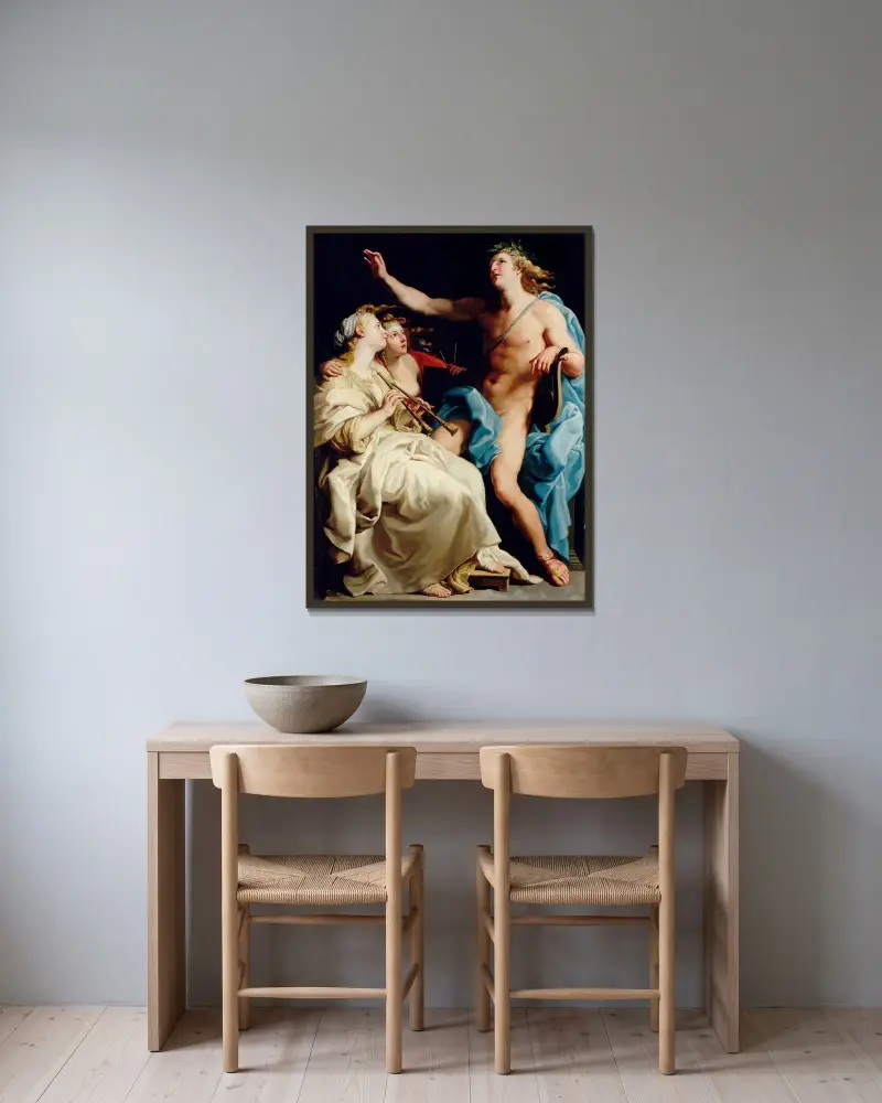 Apollón a dvě múzy, Pompeo Batoni v rámu na stěně