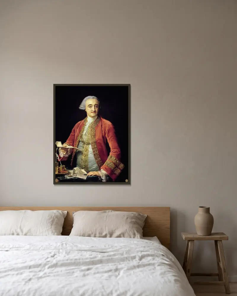 Manuel de Roda y Arrieta av Pompeo Batoni inramad på en vägg