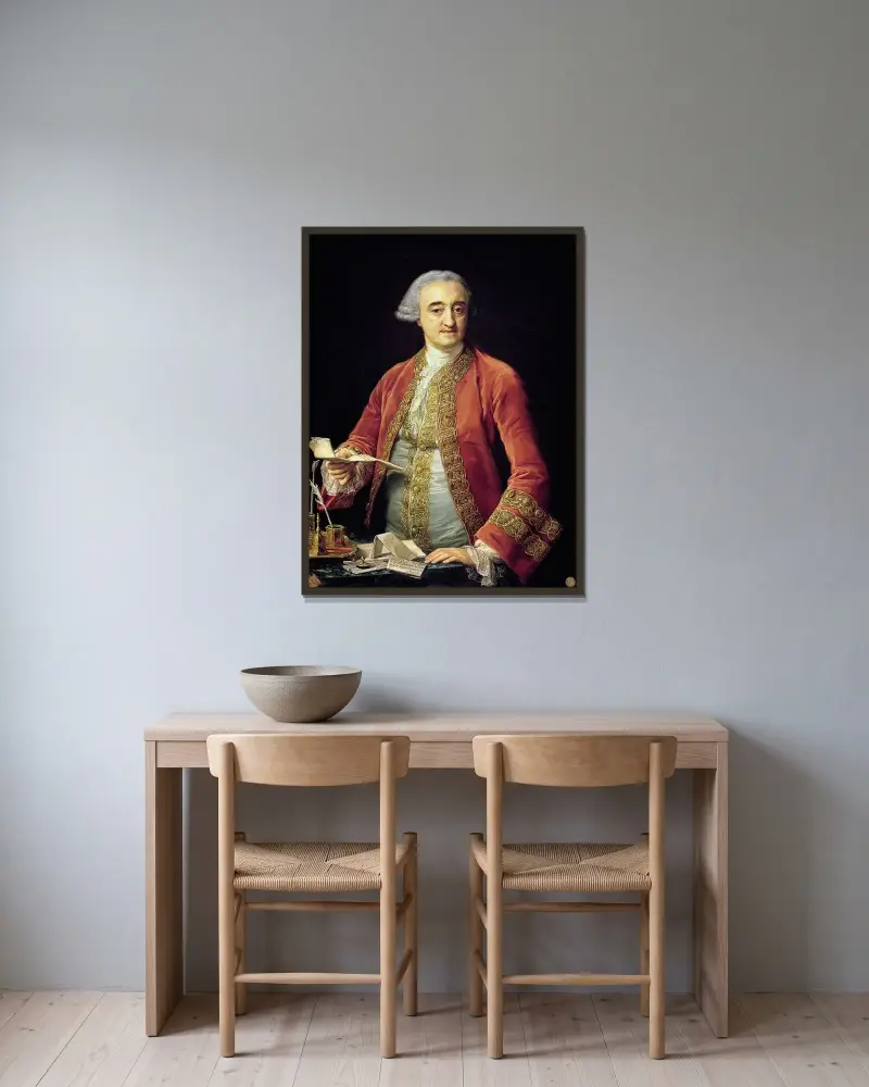 Manuel de Roda y Arrieta av Pompeo Batoni inramad på en vägg