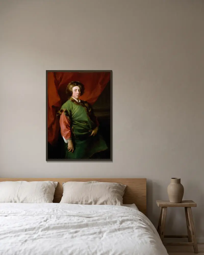Porträtt av Joseph Leeson, senare 1:e earlen av Milltown (1711–1783) av Pompeo Batoni inramad på en vägg