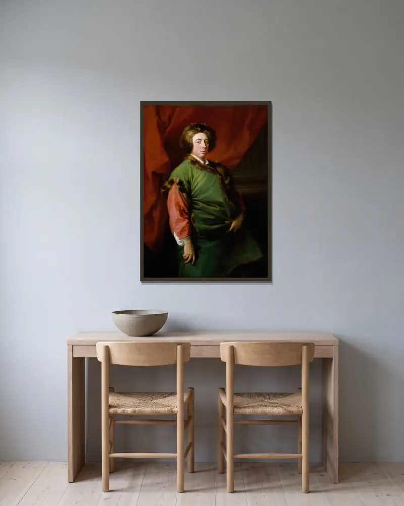 Porträtt av Joseph Leeson, senare 1:e earlen av Milltown (1711–1783) av Pompeo Batoni inramad på en vägg