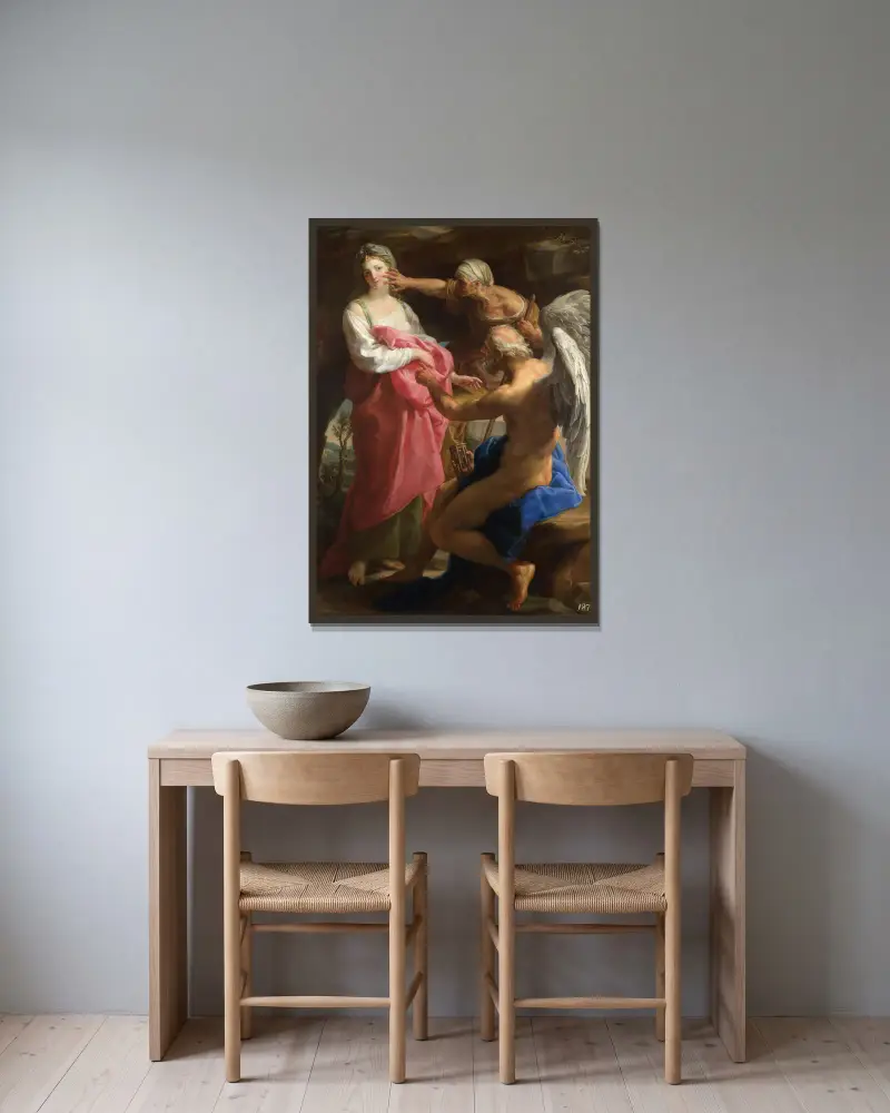 Time Orders Old Age To Destroy Beauty av Pompeo Batoni inramad på en vägg