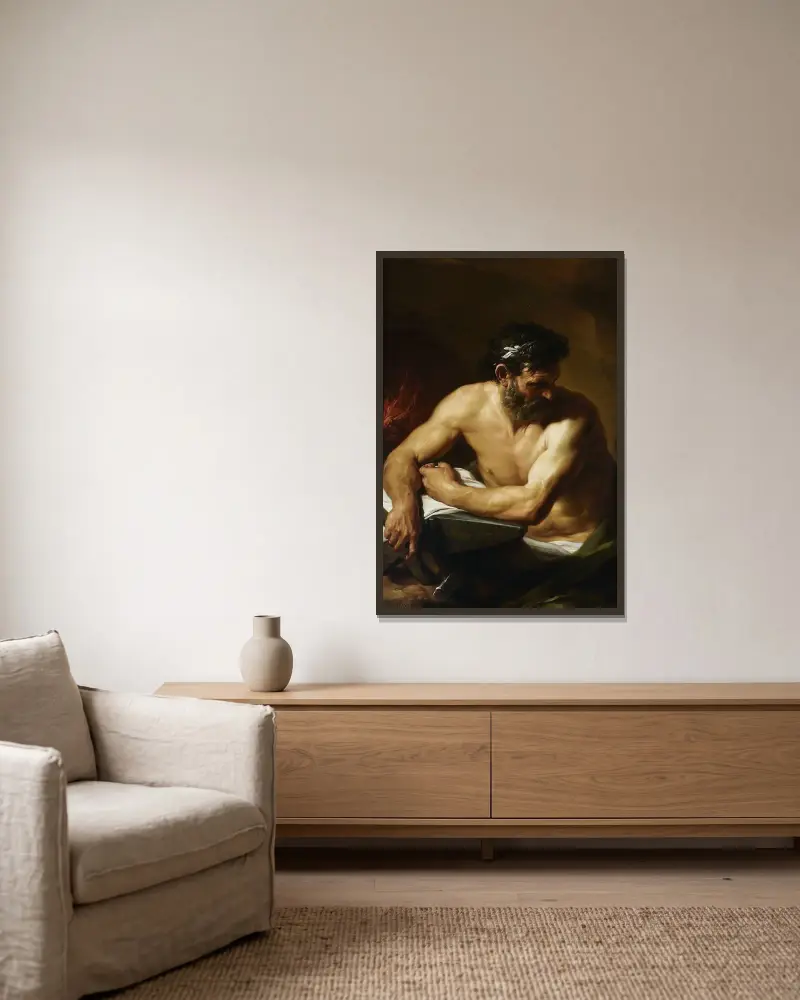 Wulkan, Pompeo Batoni w ramie na ścianie