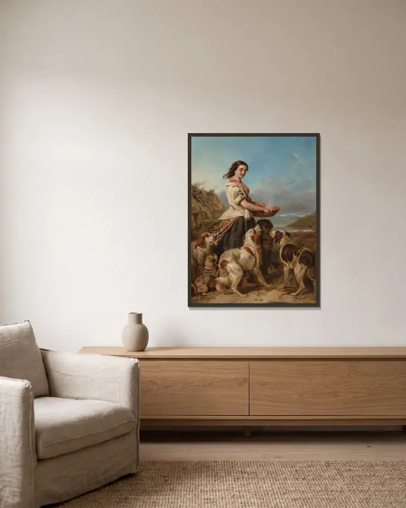 Skogvaktarens dotter, William Powell Frith v rámu na stěně
