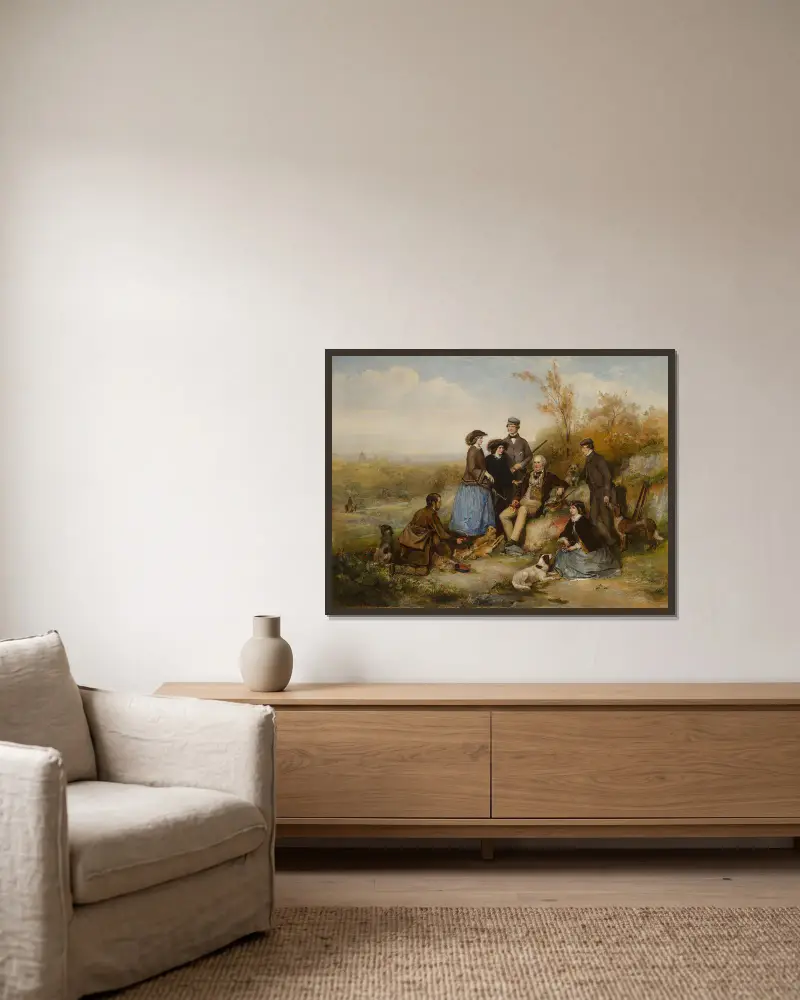 Lovecká společnost, William Powell Frith v rámu na stěně