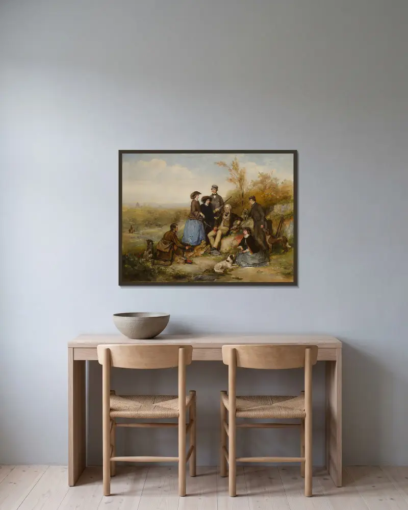 Lovecká společnost, William Powell Frith v rámu na stěně
