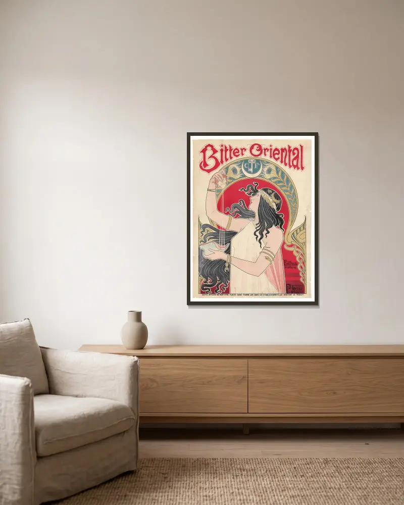 Bitter Oriental, Henri Privat-Livemont w ramie na ścianie