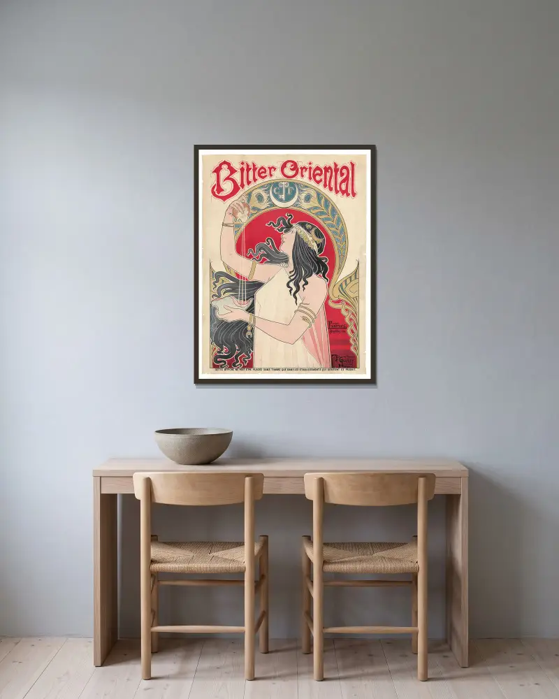 Bitter Oriental, Henri Privat-Livemont w ramie na ścianie
