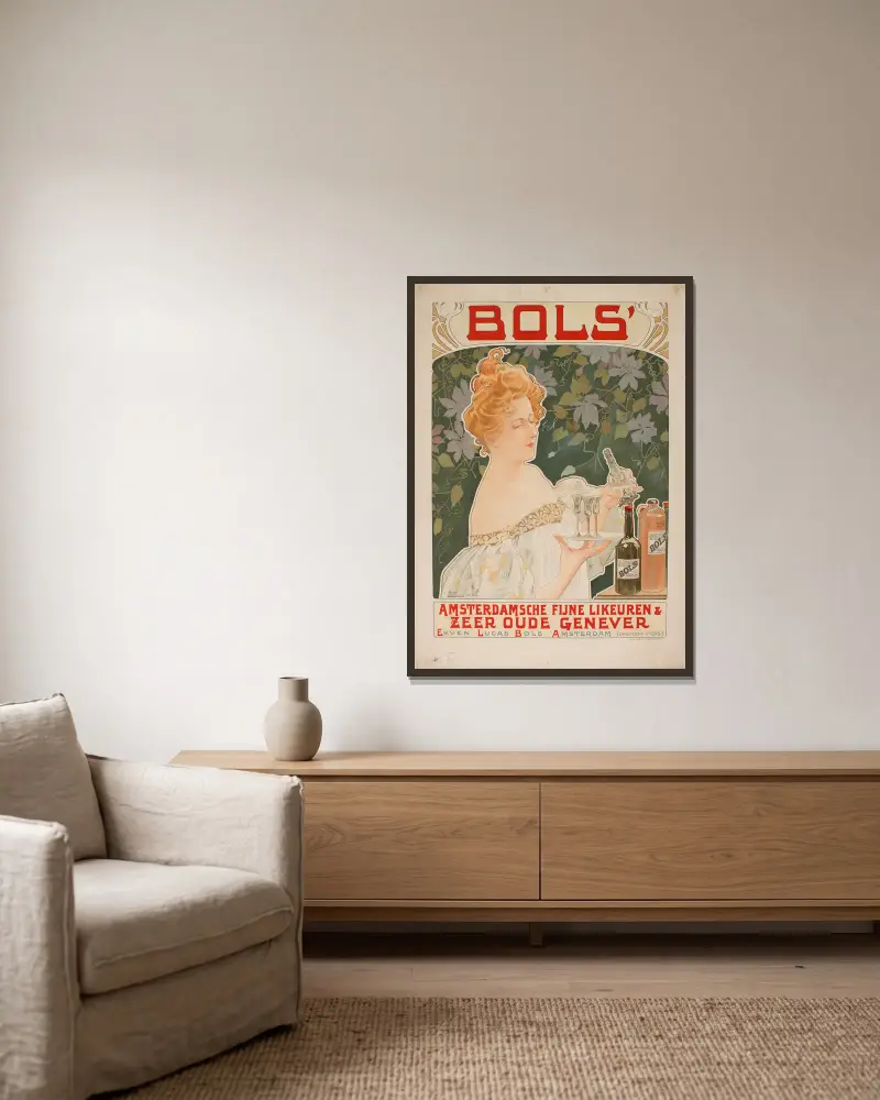 Bols, Henri Privat-Livemont w ramie na ścianie