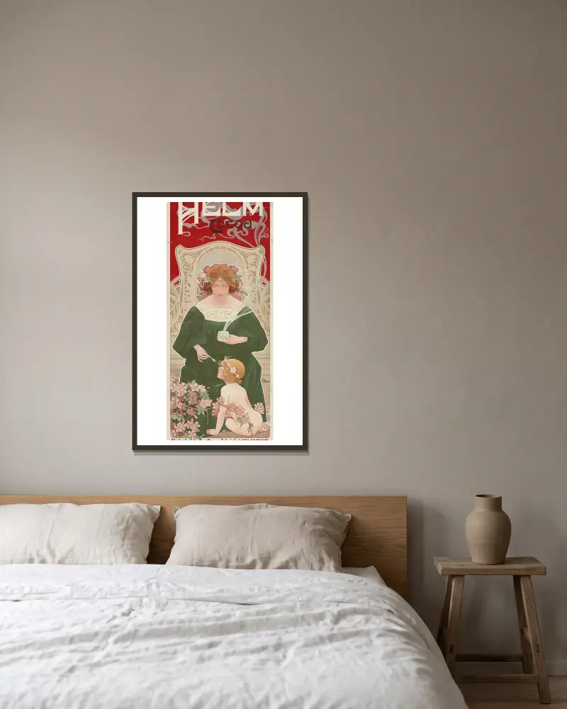 Helm Cocoa von Henri Privat-Livemont gerahmt an einer Wand