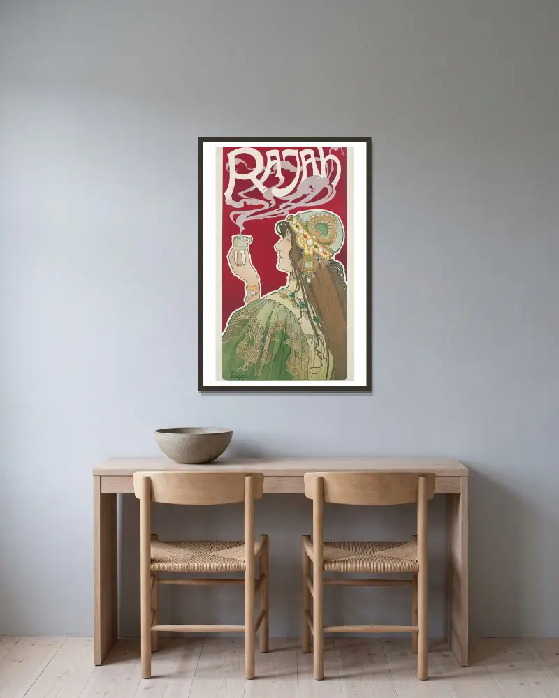 Radża, Henri Privat-Livemont w ramie na ścianie
