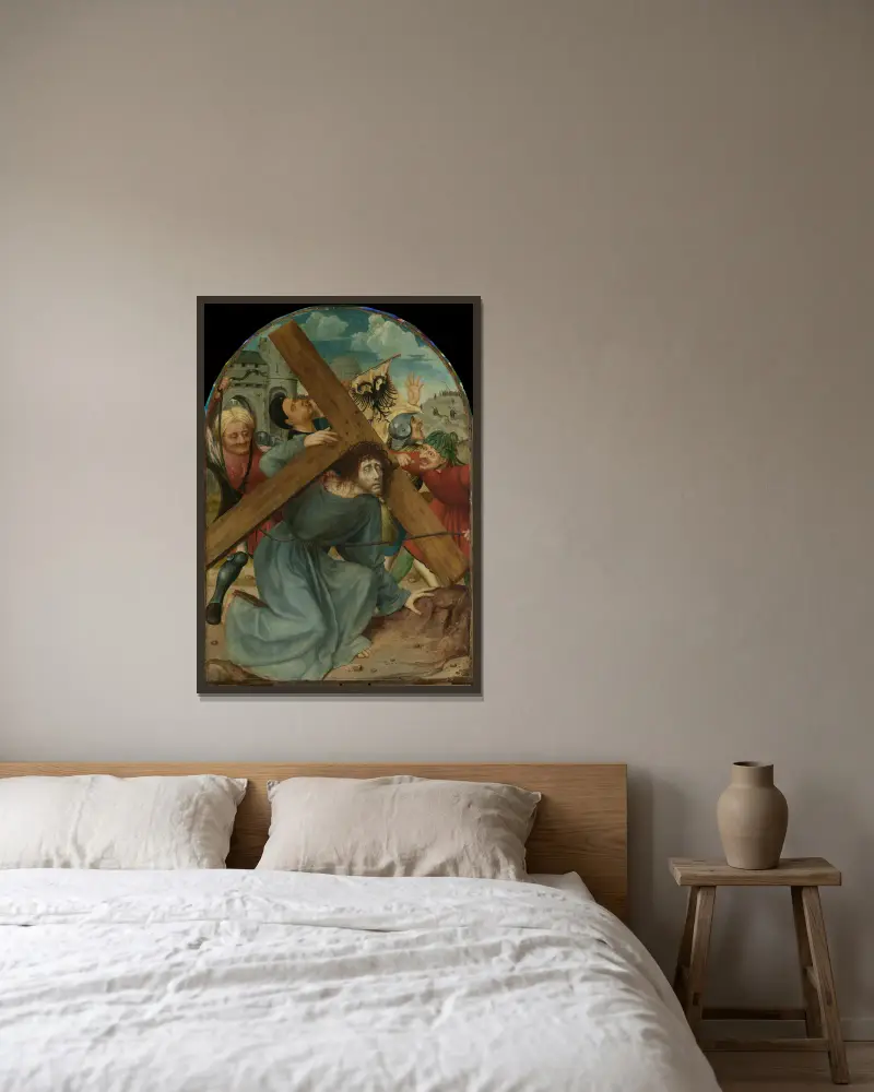 Christ Carrying the Cross av Quentin Massys inramad på en vägg