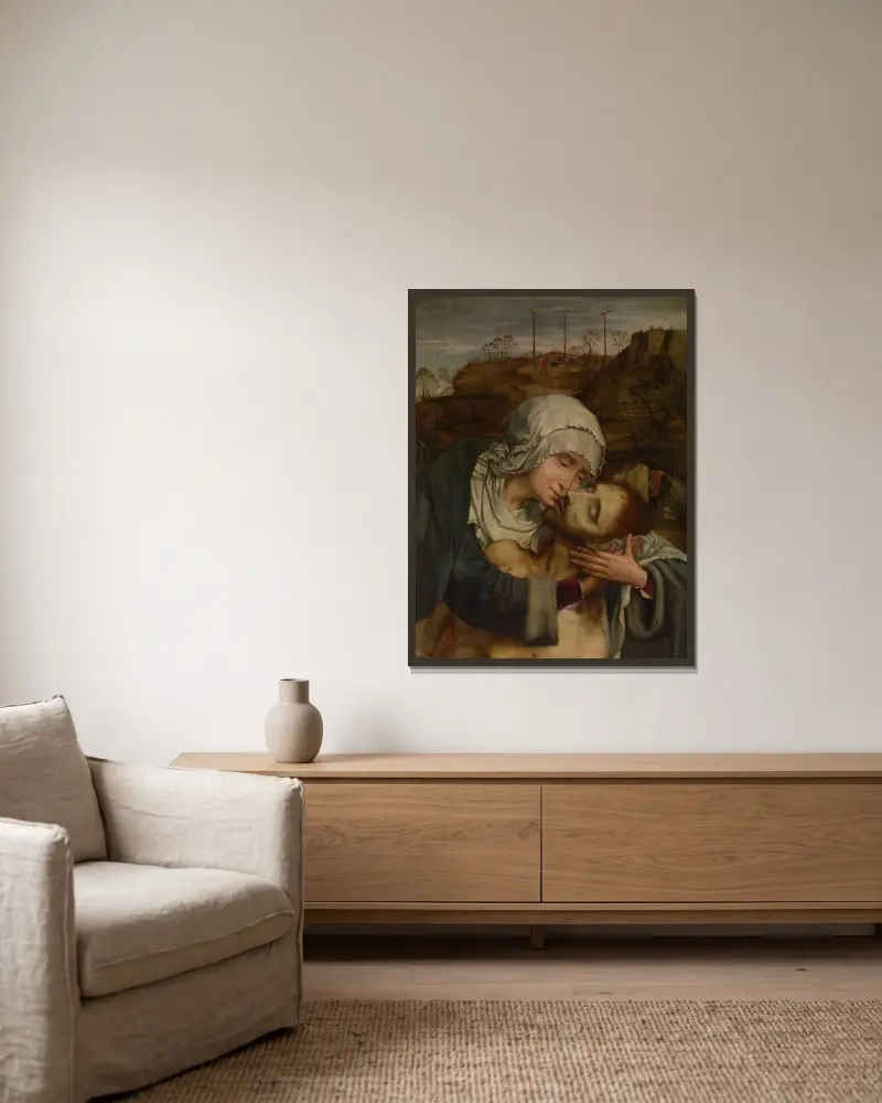 Pietà, Quentin Massys w ramie na ścianie