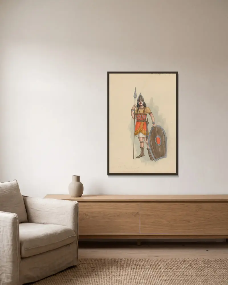 Babylonische Soldaten von Will R. Barnes gerahmt an einer Wand