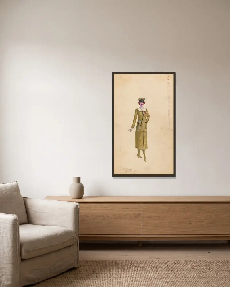 Conductorette von Will R. Barnes gerahmt an einer Wand
