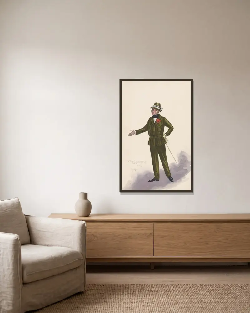 Costume for men von Will R. Barnes gerahmt an einer Wand