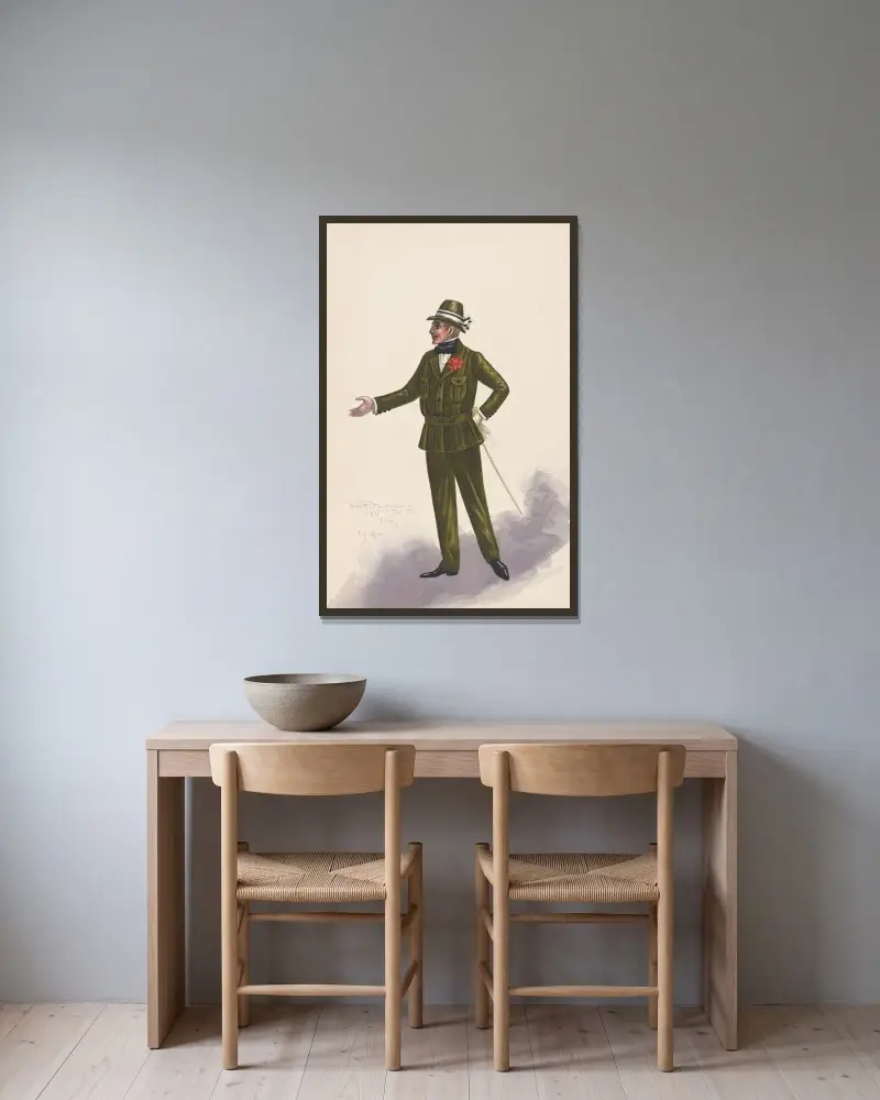 Costume for men von Will R. Barnes gerahmt an einer Wand