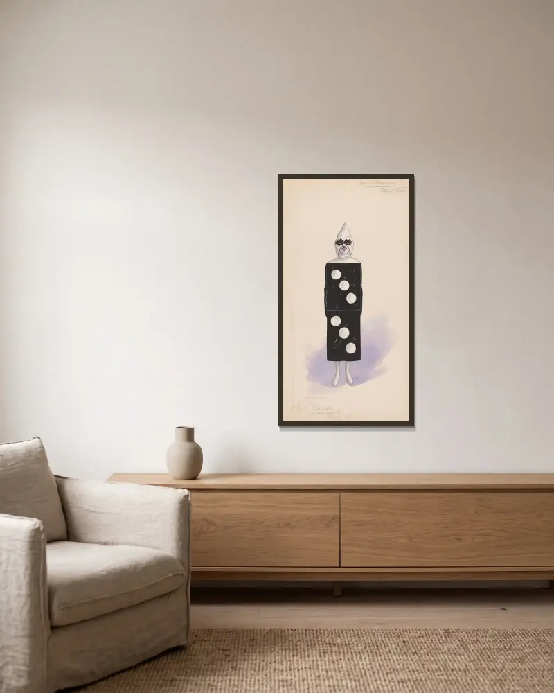 Dance Dominos; Black Set von Will R. Barnes gerahmt an einer Wand