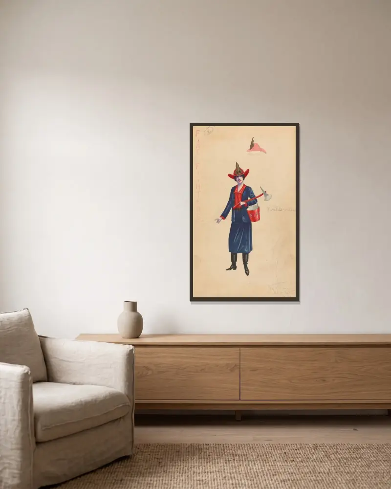 Fire Fighters von Will R. Barnes gerahmt an einer Wand