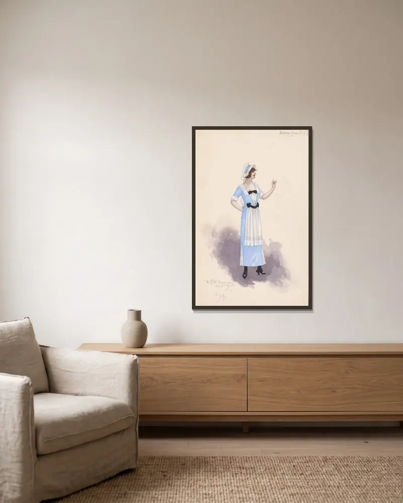 Housemaid von Will R. Barnes gerahmt an einer Wand
