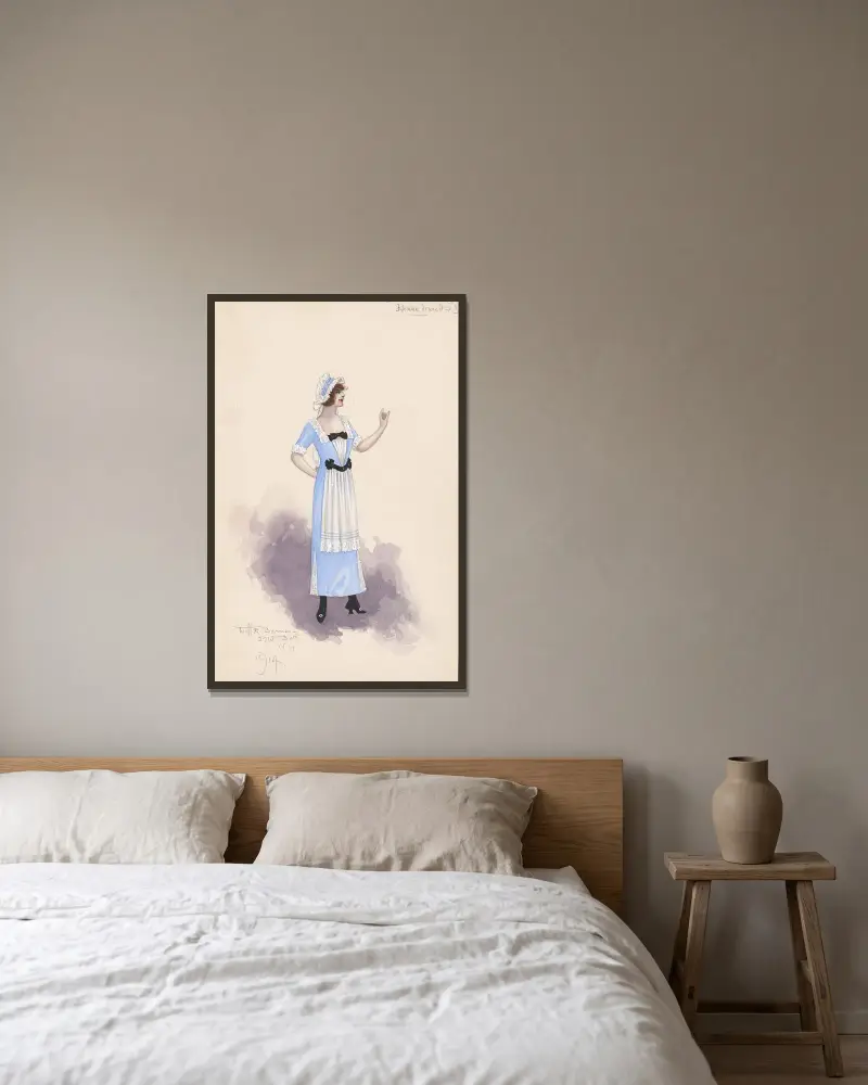 Housemaid von Will R. Barnes gerahmt an einer Wand