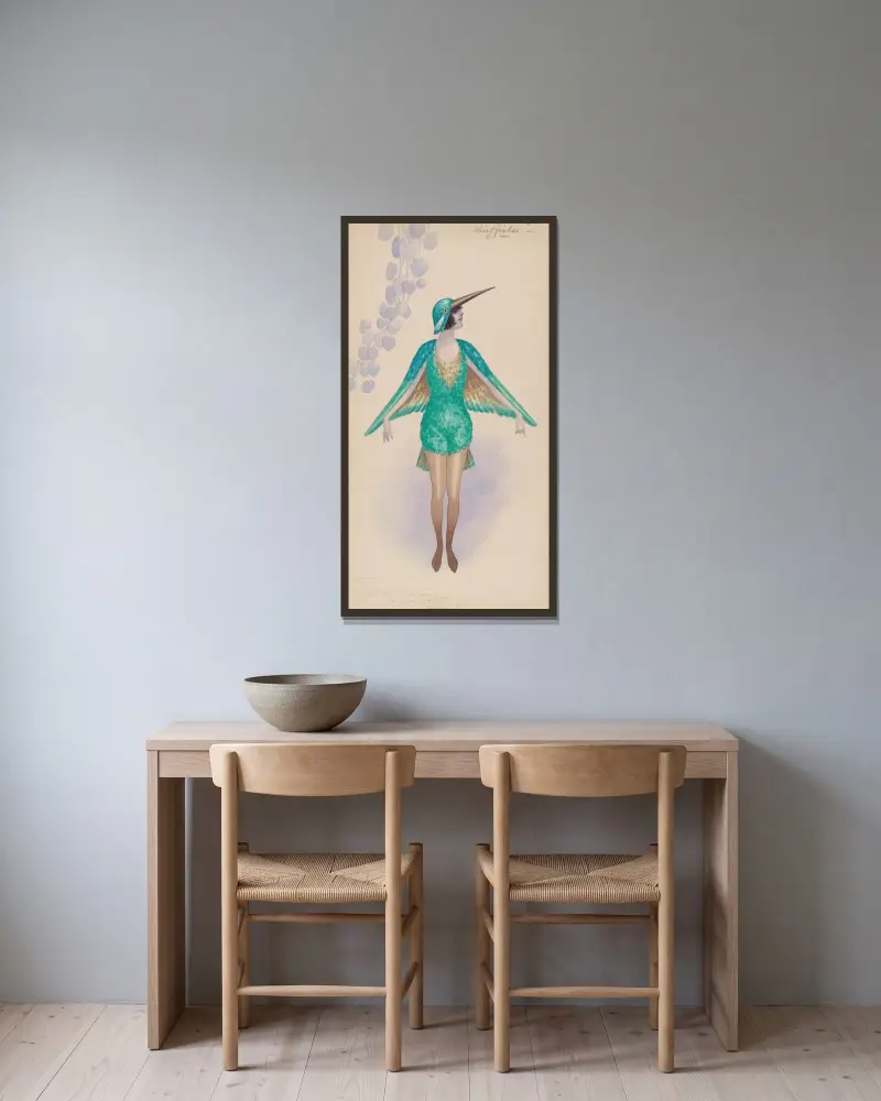 Kingfisher von Will R. Barnes gerahmt an einer Wand