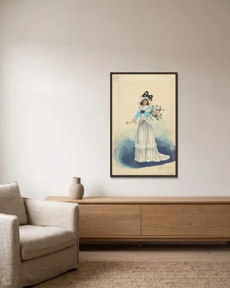 Lady Moya-Act von Will R. Barnes gerahmt an einer Wand