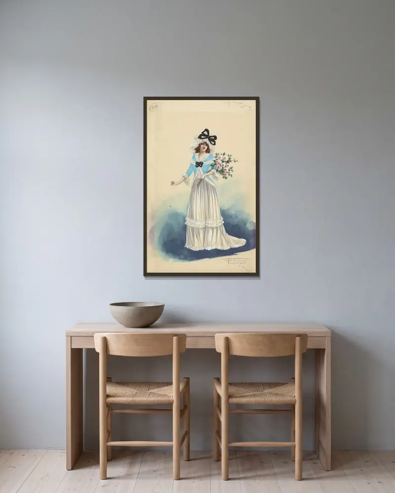 Lady Moya-Act von Will R. Barnes gerahmt an einer Wand
